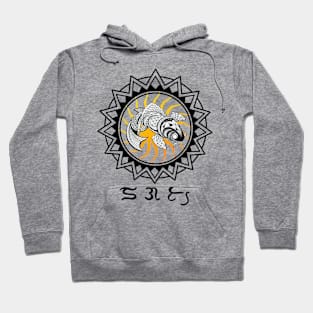 Tribal line Art Koi fish / Badlit word Dagat ( Sea) Hoodie